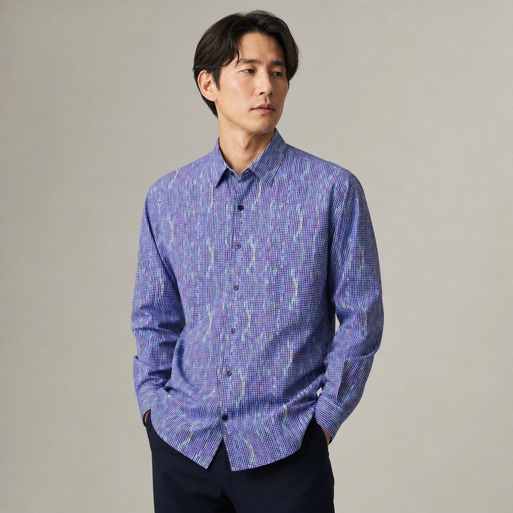 Robert Graham Men's Long Sleeve Button Up Shirt 3XL Purple Polka Dot Regular Fit